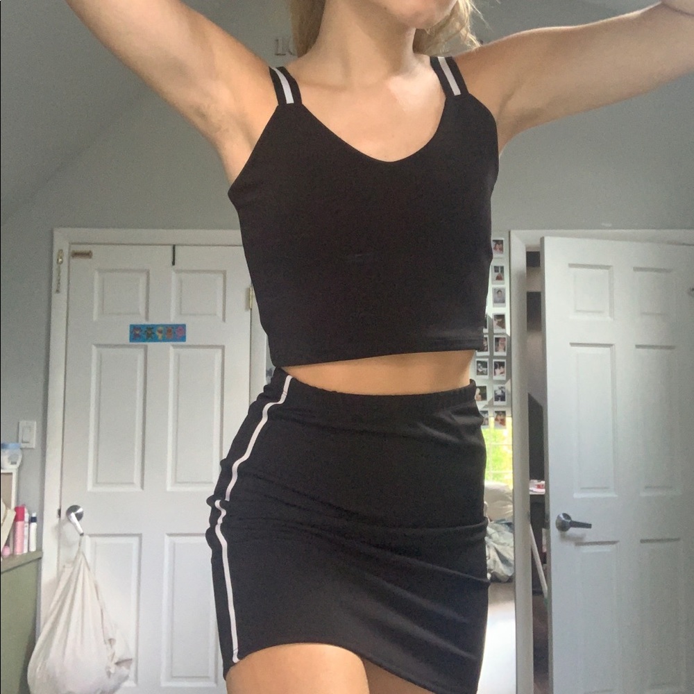 Black two piece dress set